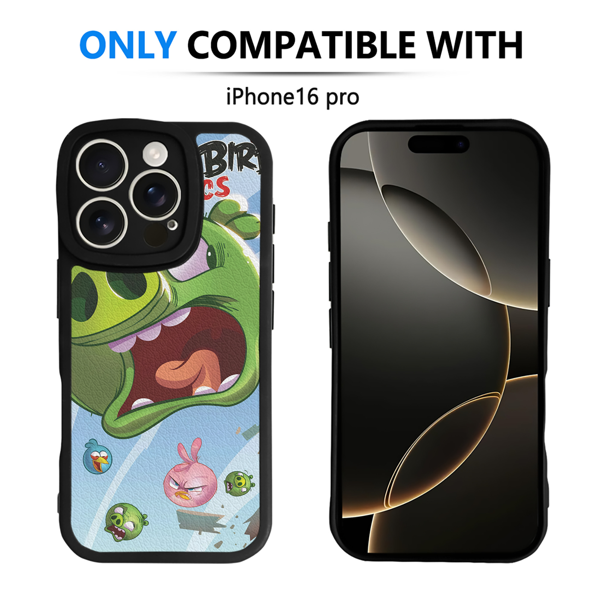 （画像用） Angry Birds アングリーバード 【iPhone 16シリーズ対応】シリコンスマホケース（レザー調） 材質：シリコン